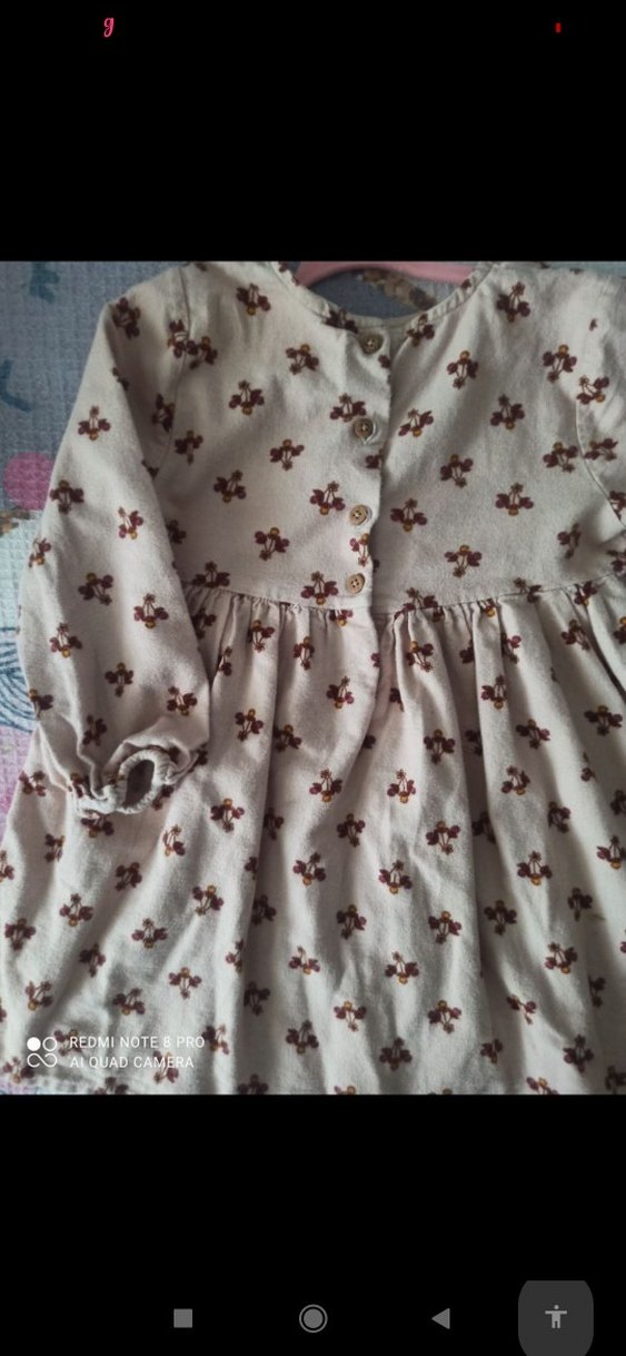 Bej Bohem Uzun Kollu Kız Elbisesi - Görsel 3