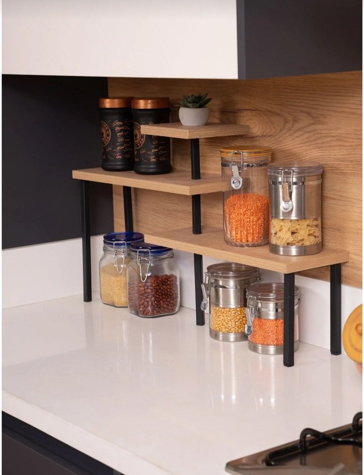 Kahverengi Çok Katlı Mutfak Rafı - Görsel 2