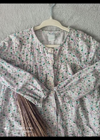 Kız Çocuk Gri Pamuklu Uzun Kollu Gömlek - Görsel 3