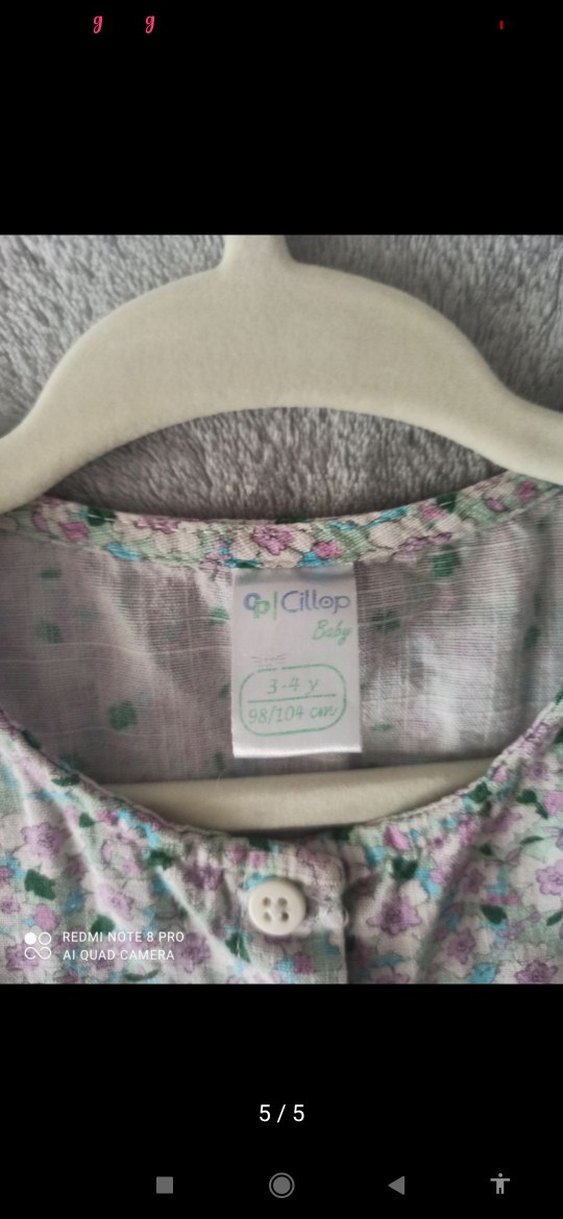 Kız Çocuk Gri Pamuklu Uzun Kollu Gömlek - Görsel 5