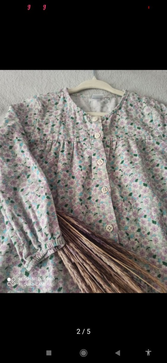 Kız Çocuk Gri Pamuklu Uzun Kollu Gömlek - Görsel 2