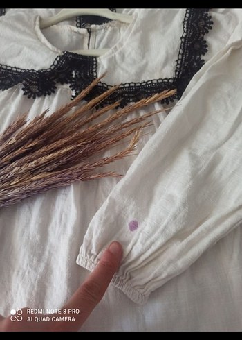 Kızlar için Bohem Nakışlı Keten Bluz - Görsel 5