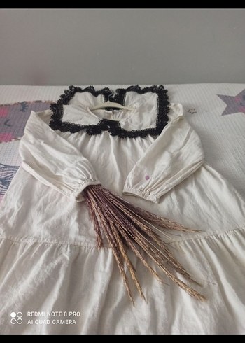 Kızlar için Bohem Nakışlı Keten Bluz - Görsel 2