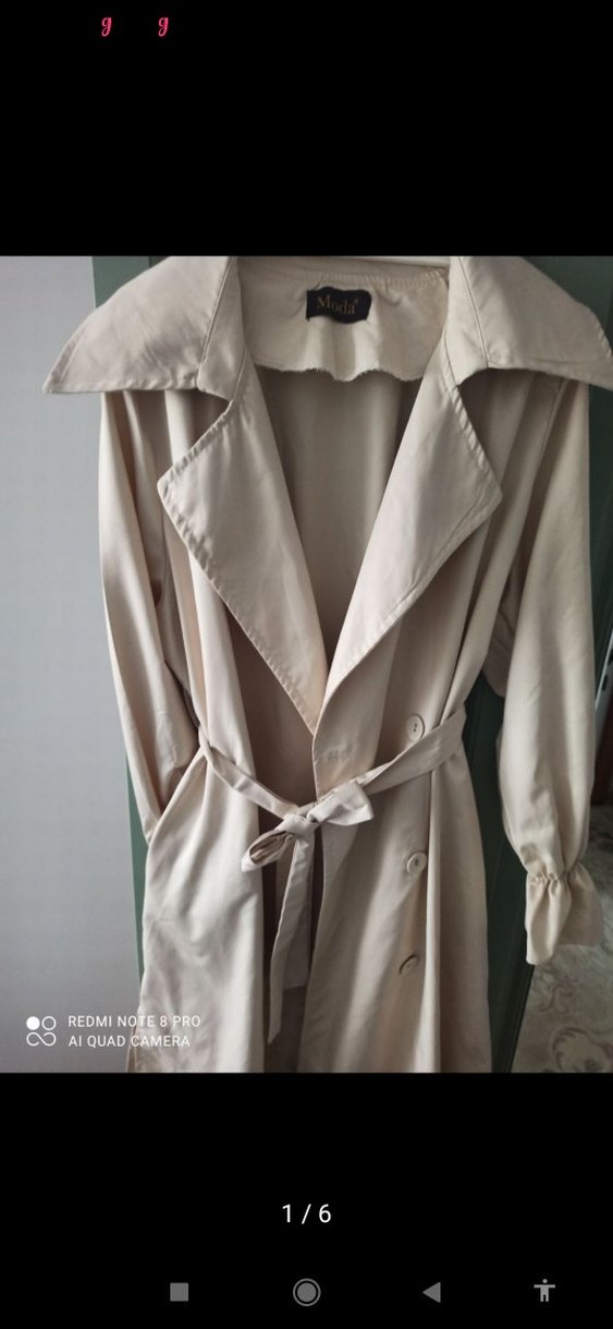 Bej Uzun Kadın Trençkot - Görsel 2