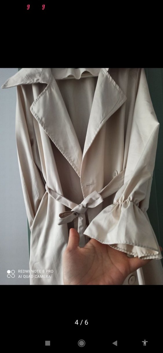 Bej Uzun Kadın Trençkot - Görsel 4