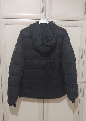 Kapüşonlu Siyah Kadın Kışlık Mont - Görsel 2