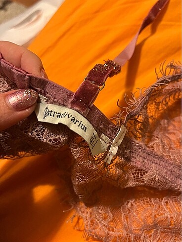 s Beden Stradivarius pembe dantel bralet