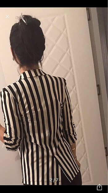 s Beden Siyah beyaz blazer ceket