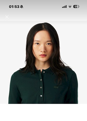 Lacoste Kadın Yeşil Uzun Kollu Polo Tişört - Görsel 2