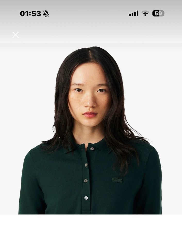 Lacoste Kadın Yeşil Uzun Kollu Polo Tişört - Görsel 2