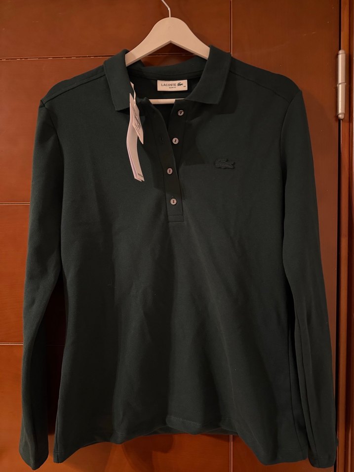 Lacoste Kadın Yeşil Uzun Kollu Polo Tişört - Görsel 5