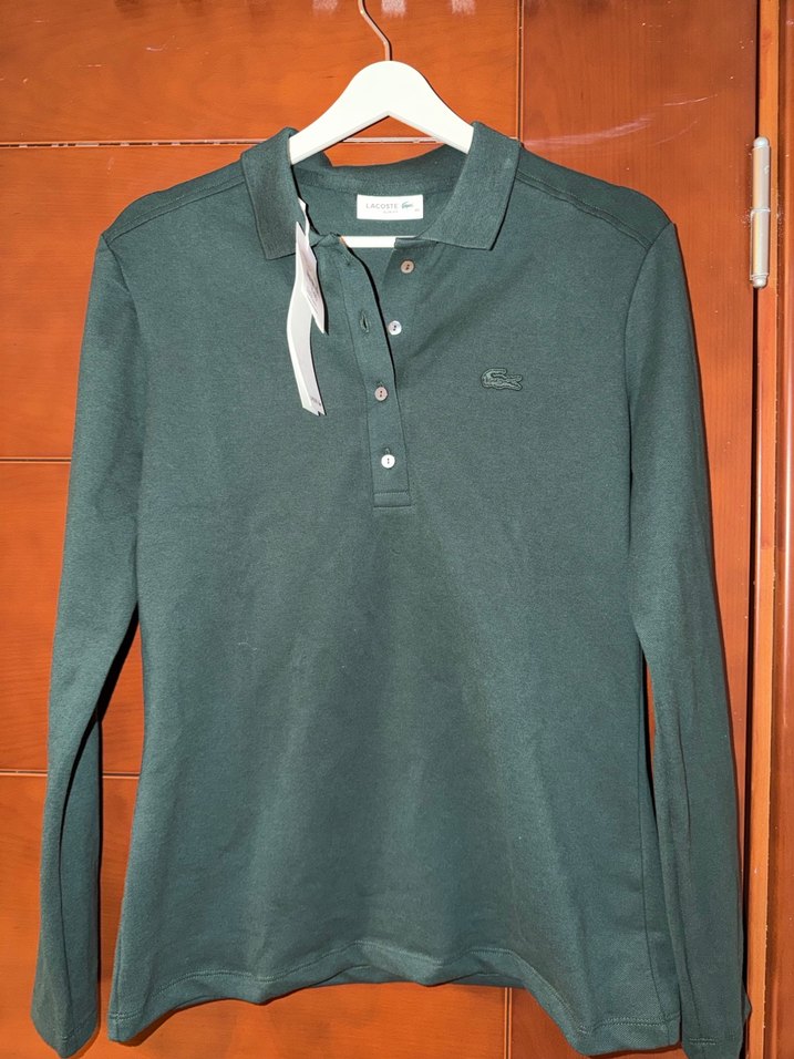 Lacoste Kadın Yeşil Uzun Kollu Polo Tişört - Görsel 4