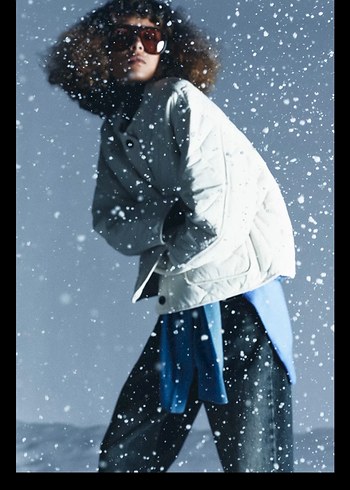 Zara Düğmeli Beyaz Kadın Ceket - Görsel 3