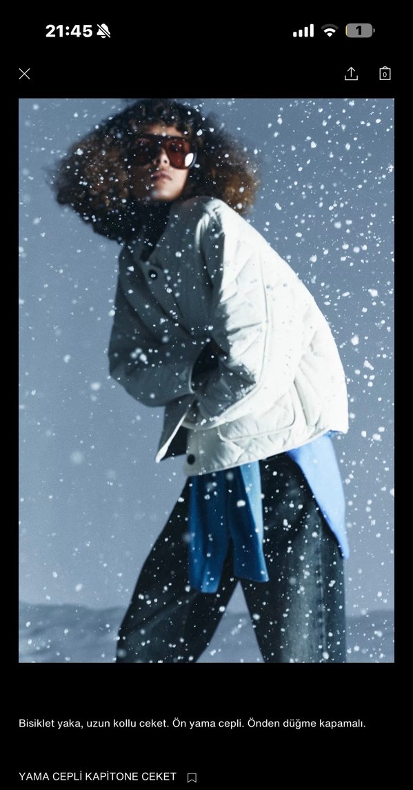 Zara Düğmeli Beyaz Kadın Ceket - Görsel 3