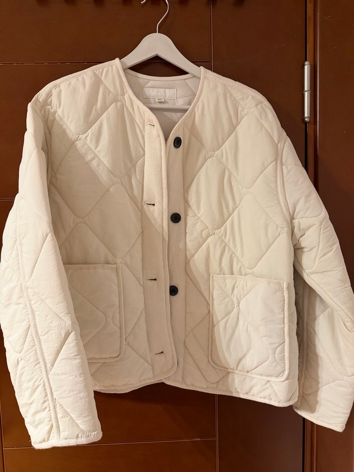 Zara Düğmeli Beyaz Kadın Ceket - Görsel 4