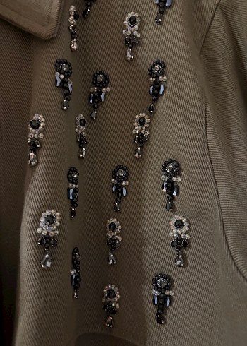 İpekyol Düğmeli, Nakış Detaylı Bej Kadın Ceket - Görsel 2