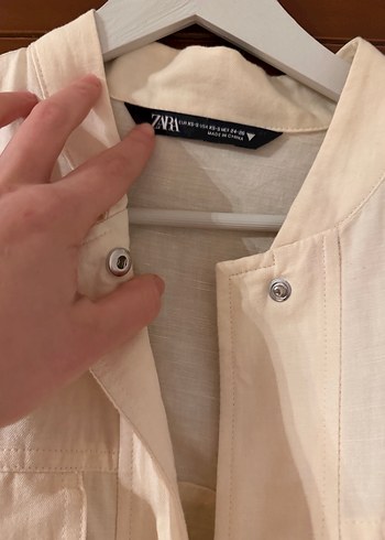 Zara Düğmeli Kadın Keten Ceket - Görsel 2