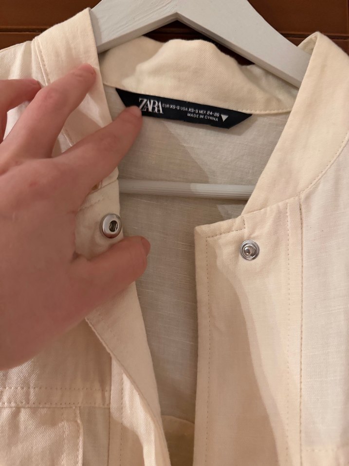 Zara Düğmeli Kadın Keten Ceket - Görsel 2