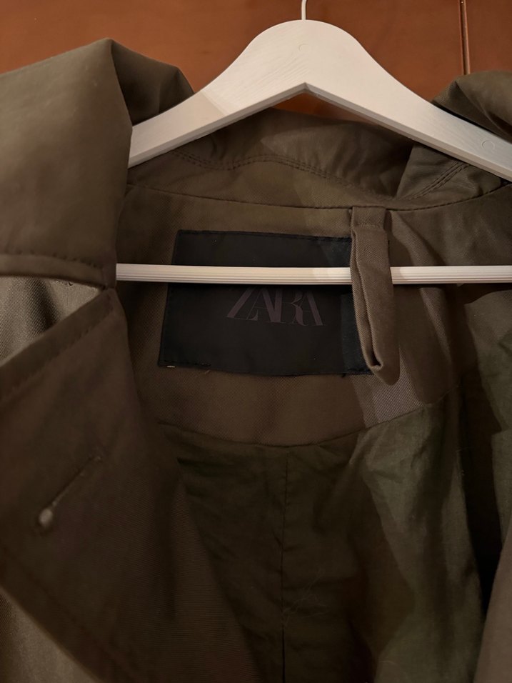 Düğmeli Kadın Midi Keten Trençkot - Görsel 3