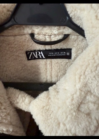 Zara Zara Kemerli Bej Süet Ceket