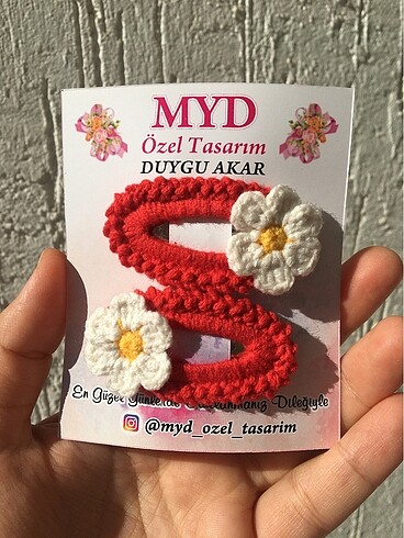 Minik papatyalı çıt çıt toka
