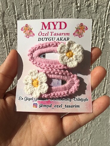 Minik papatyalı çıt çıt toka