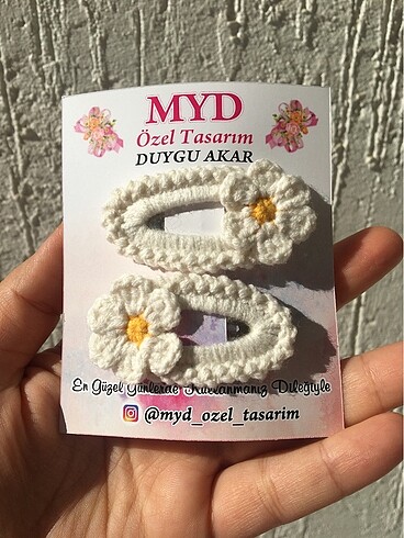 Minik papatyalı çıt çıt toka