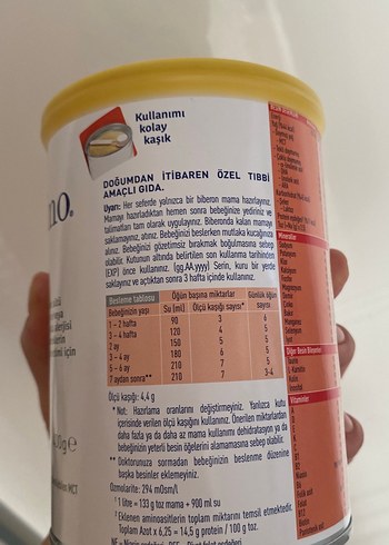  Beden beyaz Renk Nestlé Alfamino Hipoalerjenik Bebek Formülü 400g