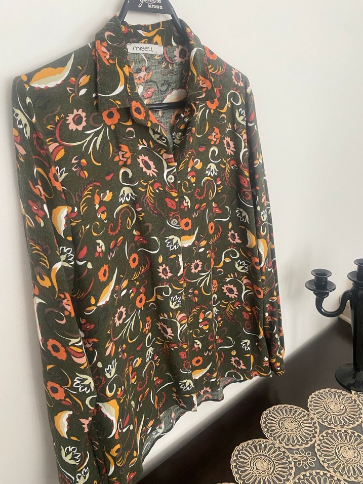 Bohem Desenli Uzun Kollu Kadın Gömlek - Görsel 4