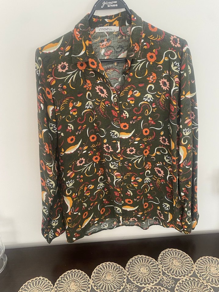 Bohem Desenli Uzun Kollu Kadın Gömlek - Görsel 3