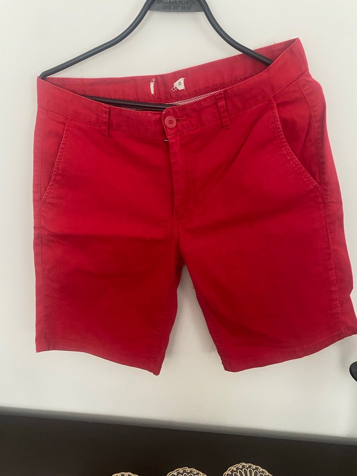 Kemerli Haki Erkek Keten Şort - Görsel 4