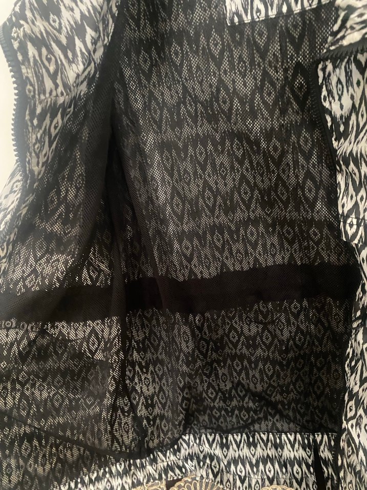 Kürk Detaylı Desenli Bohem Hamile Kabanı - Görsel 3