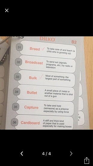 Diğer Dilko kelime kartı B2