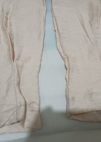 Bej Rahat Kesim Keten Kadın Pantolon - Görsel 2