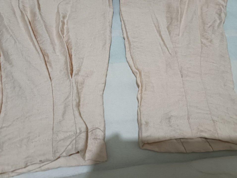 Bej Rahat Kesim Keten Kadın Pantolon - Görsel 2