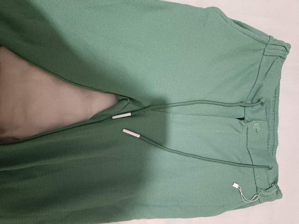 Kadın Haki Keten Bol Kesim Pantolon - Görsel 3