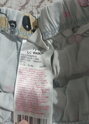 8 Yaş Beden Pamuklu Uzun Kollu Kız Pijama Takımı