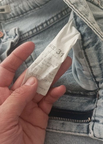 31 Beden gri Renk mavi Kadın Mini Denim Şort