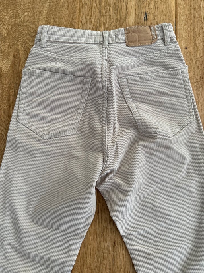 Fitilli kadife dar kesim pantolon - Görsel 3