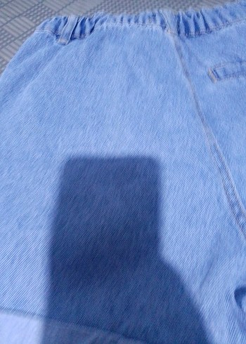 Gri Mavi Kadın Kot Şort Mini Rahat Kesim - Görsel 3