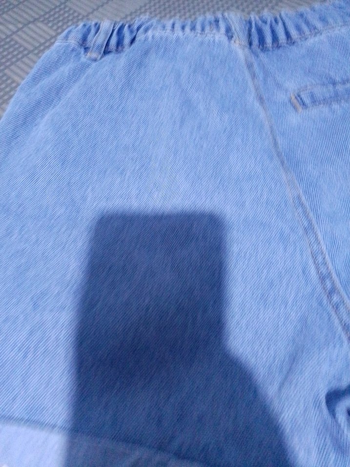 Gri Mavi Kadın Kot Şort Mini Rahat Kesim - Görsel 3