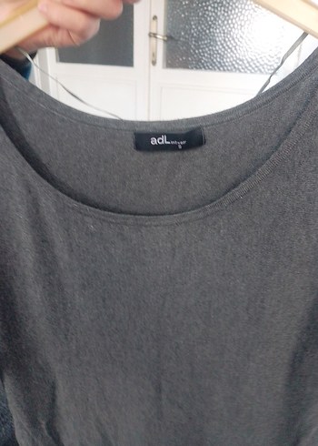 Gri Kadın Örgü Yün Uzun Kollu Kazak - Görsel 3