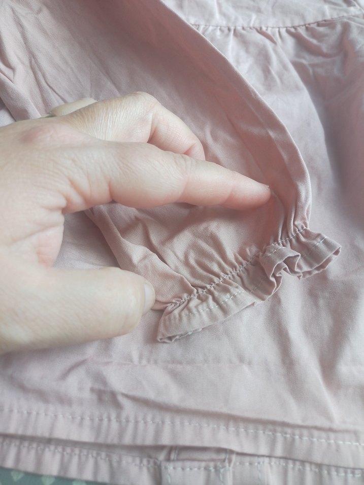 Kız Çocuk Pembe Düğmeli Keten Gömlek - Görsel 2