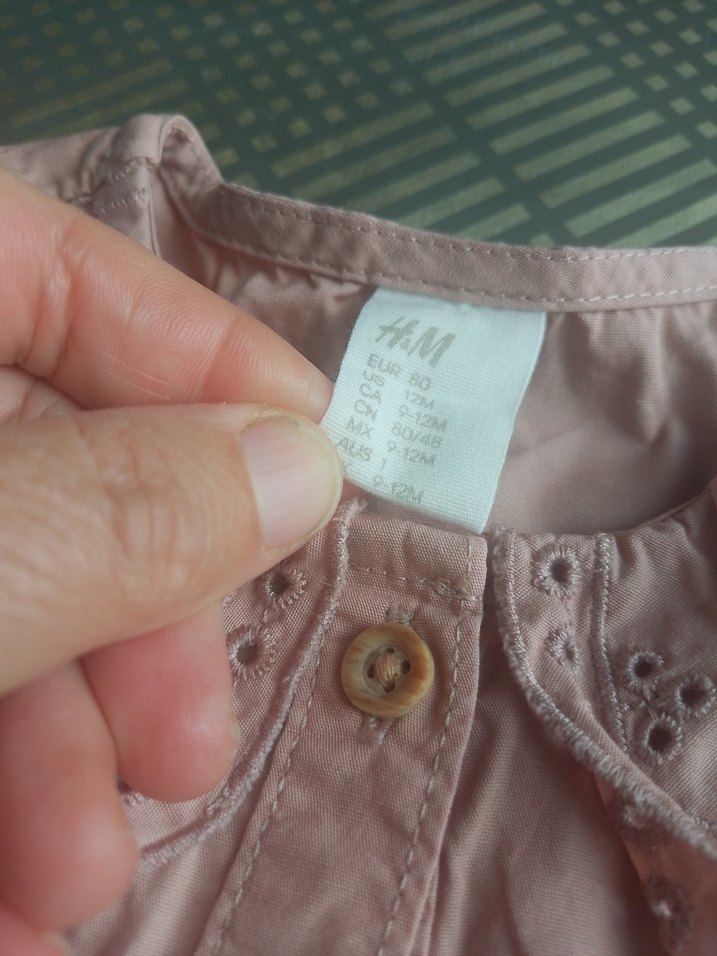 Kız Çocuk Pembe Düğmeli Keten Gömlek - Görsel 4