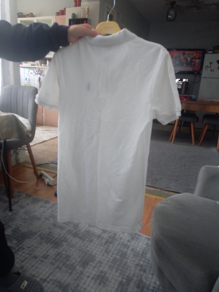 Erkek Beyaz Pamuklu Polo Tişört - Görsel 4