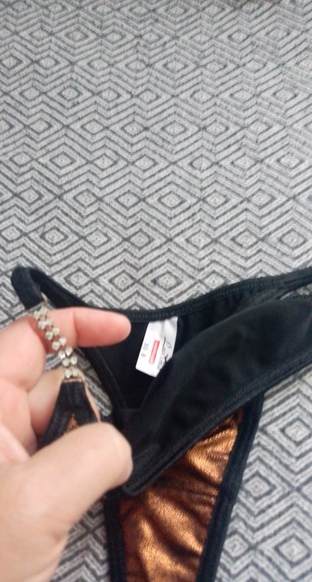 Parlak Kahverengi Yılan Desenli Bikini Altı - Görsel 3