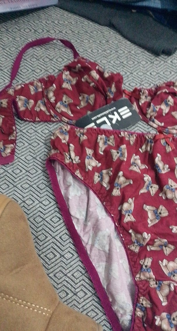 Bordo Baskılı Midi Sütyen Takımı - Görsel 2