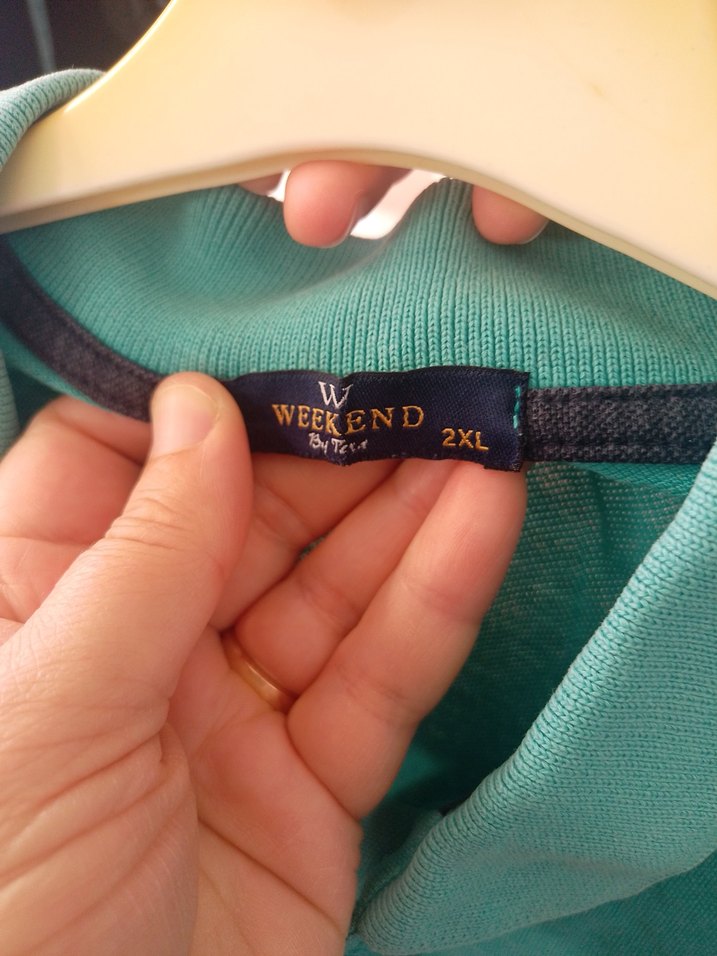 Turkuaz Erkek Polo Tişört Düğmeli Yaka - Görsel 3