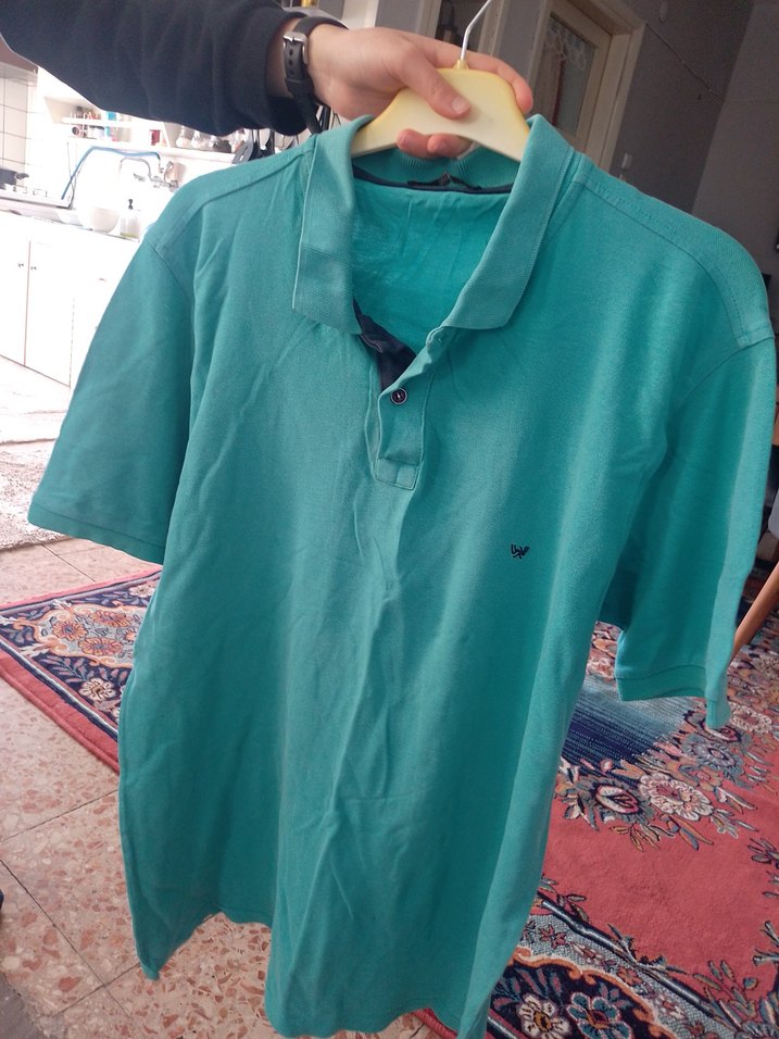 Turkuaz Erkek Polo Tişört Düğmeli Yaka - Görsel 4