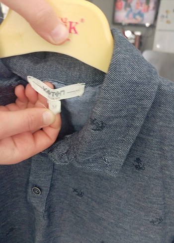 Gri Baskılı Kısa Kollu Erkek Polo Tişört - Görsel 3